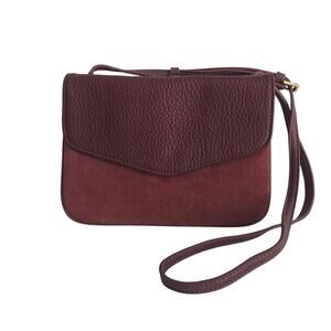 Moda Luxe Women's Plum Vegan Leather Suede Crossbody Bag